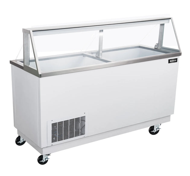 Omcan FR-CN-0089 89 inch ice cream dipping display freezer with sneeze guard