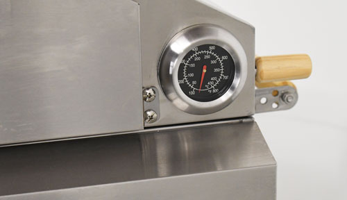 Omcan CE-CN-0748 stainless steel propane pizza oven with foldable legs
