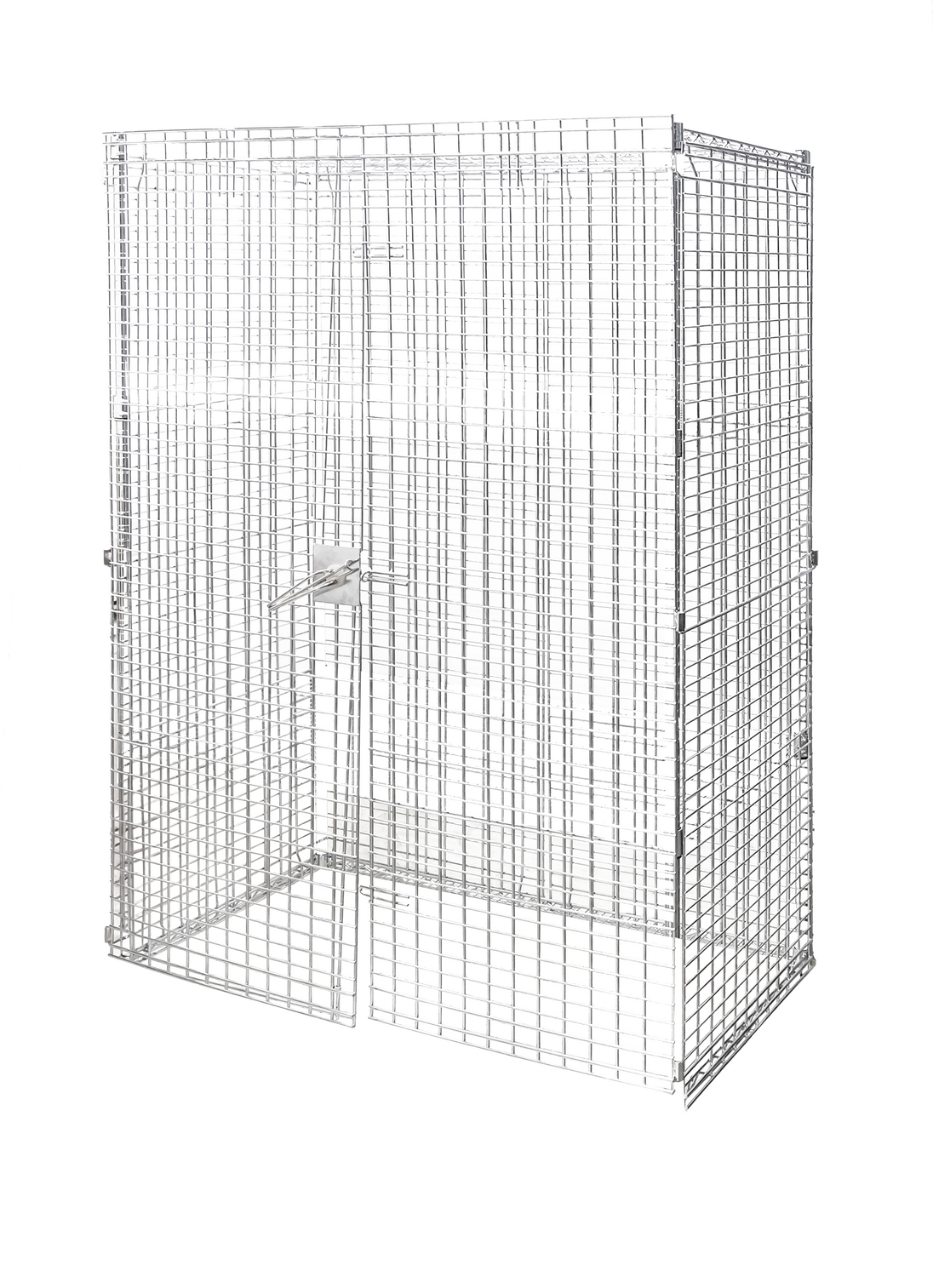 Omcan 44540 chrome mobile security cage panels 48 x 24 x 61 inch