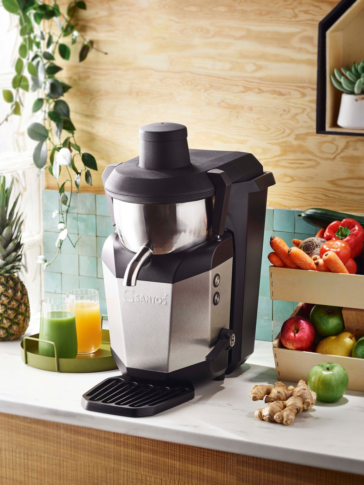 Omcan 50V1-NEW Santos 50 centrifugal fruit and vegetable juice extractor view 4