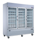 Omcan RE-CN-0052-HC 78 inch white three swing glass door display refrigerator