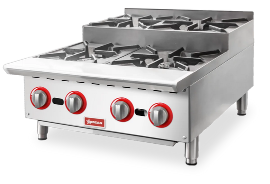 Omcan CE-CN-HP24-S step up hot plate alternate view