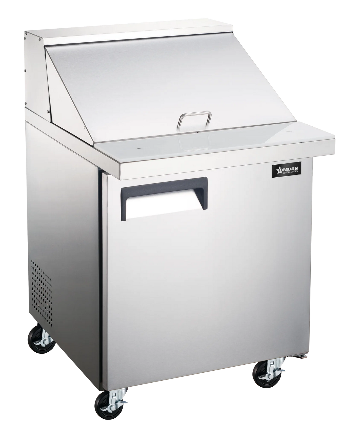 Omcan PT-CN-0711-HC 28 inch one door stainless steel mega top refrigerated prep table