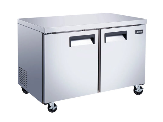 Omcan RE-CN-0011-HC 47 inch two door stainless steel undercounter refrigerator