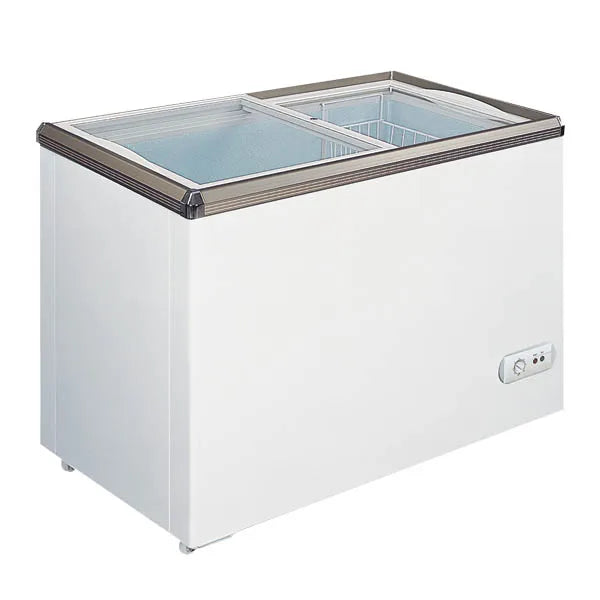 Omcan FR-CN-0500 66 inch ice cream display chest freezer with flat glass top