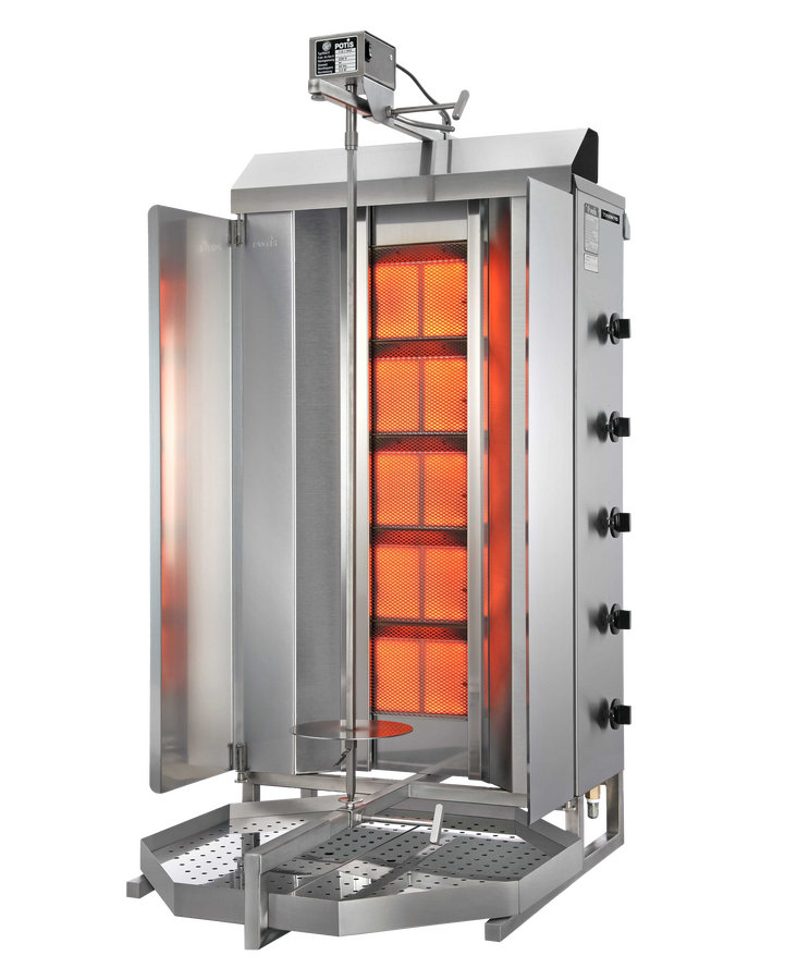 Omcan NA-GD5/MU Potis MU-GD5 natural gas gyro doner grill with five burners