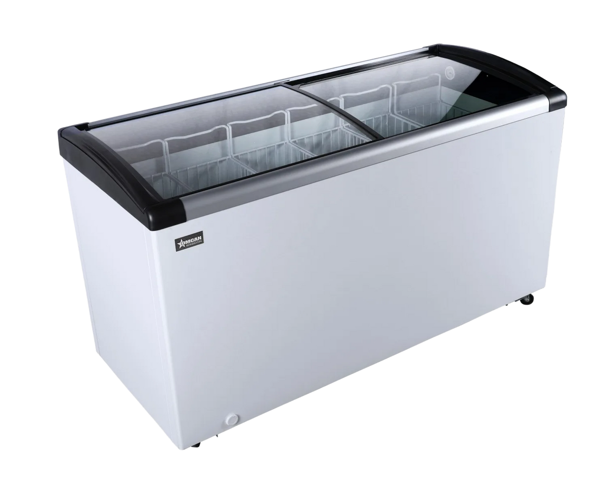 Omcan FR-CN-0366 ice cream display chest freezer curved glass