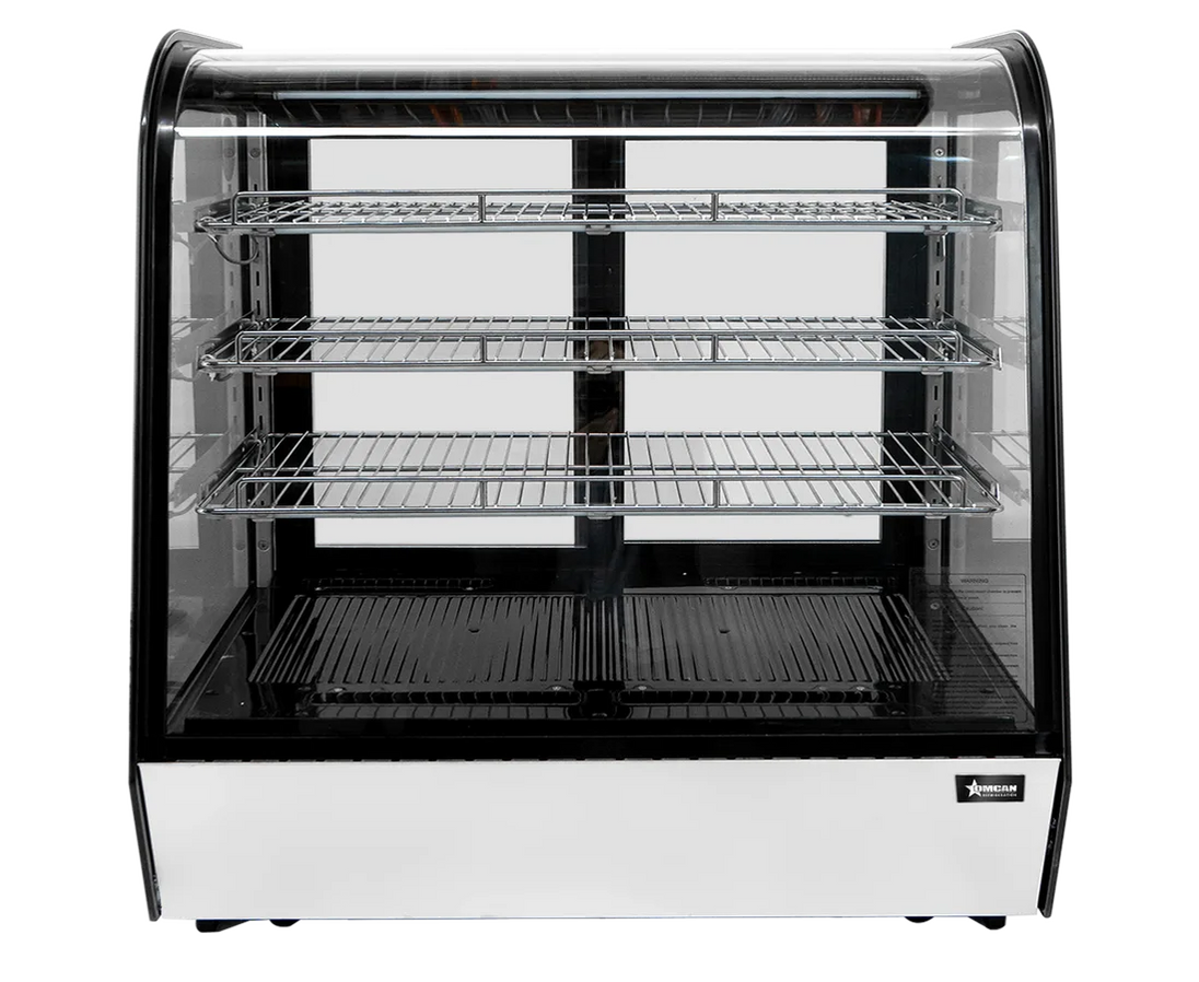 Omcan RC-CN-0186C 35 inch curved glass countertop refrigerated display