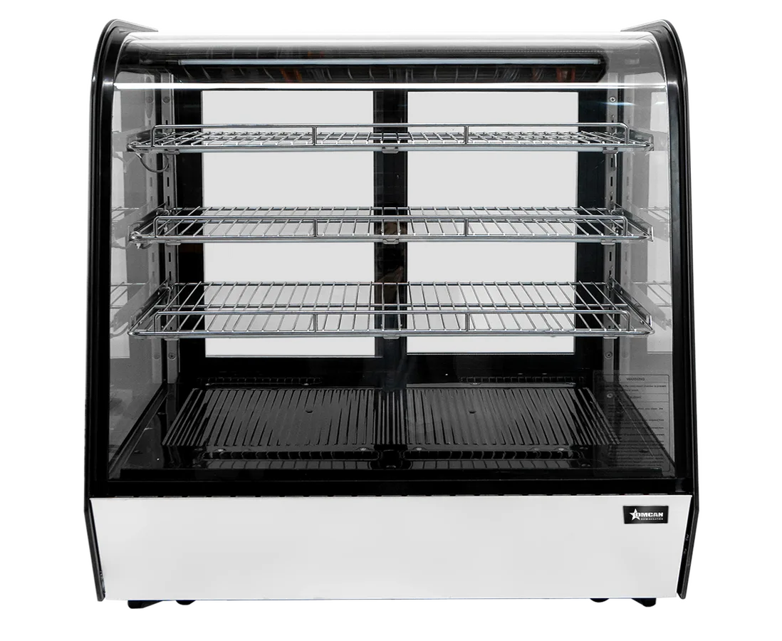 Omcan RC-CN-0186C 35 inch curved glass countertop refrigerated display