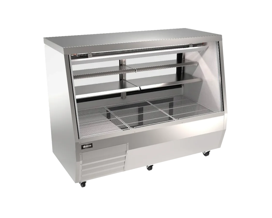 Omcan RS-CN-0071D-SS 71 inch stainless steel refrigerated double-duty deli case