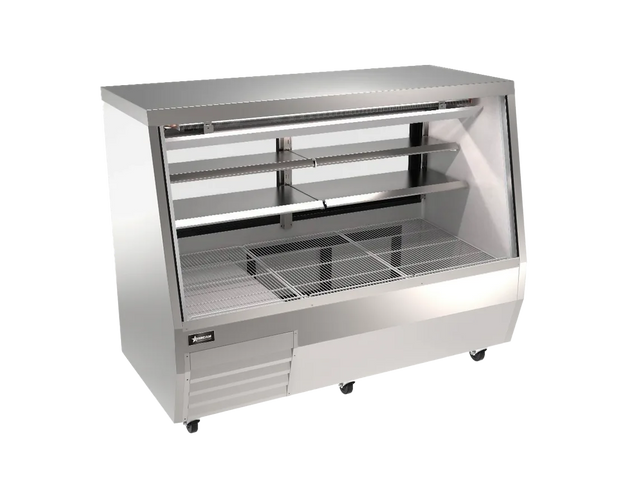 Omcan RS-CN-0071D-SS 71 inch stainless steel refrigerated double-duty deli case