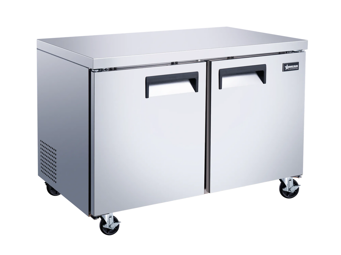 Omcan FR-CN-1219-HC 48 inch two door stainless steel undercounter freezer