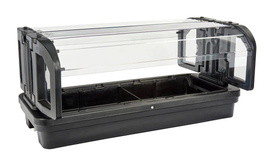 Cambro 5TTFSBSG110 tabletop food bar with sneeze guard black