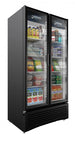 Omcan VRD26 40 inch two glass door merchandiser refrigerator, black