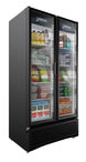 Omcan VRD26 40 inch two glass door merchandiser refrigerator, black