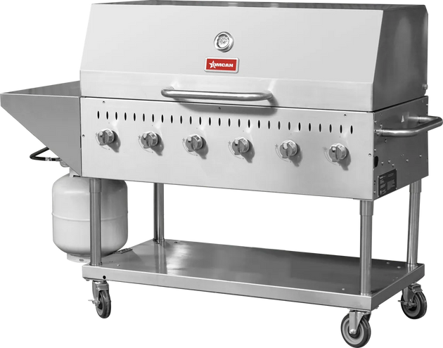 Omcan CE-CN-0048-S LP outdoor BBQ grill alternate view
