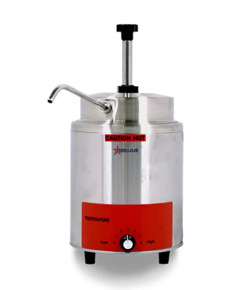 Omcan FW-CN-0004-P countertop stainless steel food warmer with pump and spout