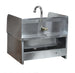 Omcan 46512 fabricated stainless steel hand sink with knee valve and side splashes