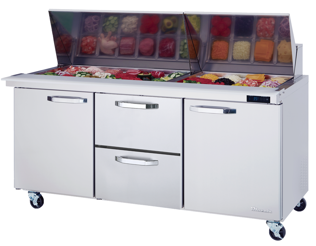 Blue Air BLMT72-D2M-HC 72 inch mega top sandwich prep table