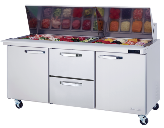 Blue Air BLMT72-D2M-HC 72 inch mega top sandwich prep table