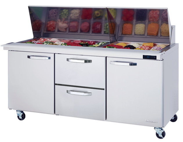 Blue Air BLMT72-D2M-HC 72 inch mega top sandwich prep table