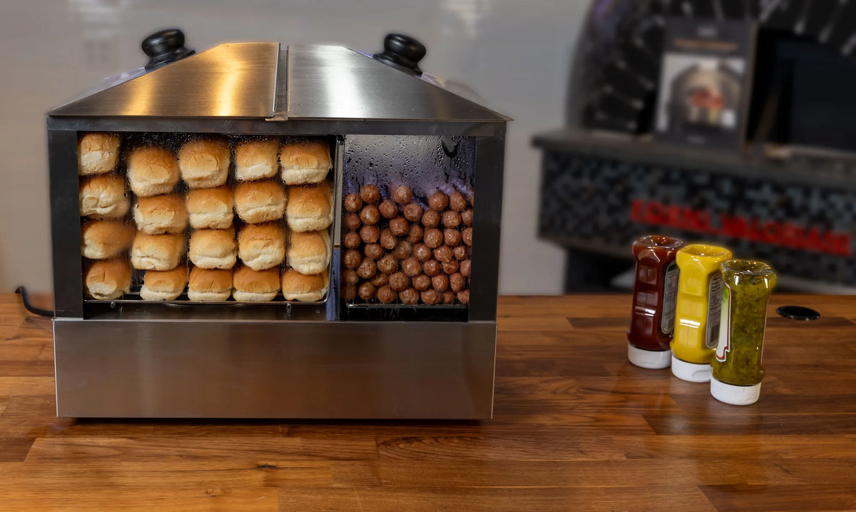 Omcan FW-CN-0100-H 18 inch hot dog steamer and bun warmer