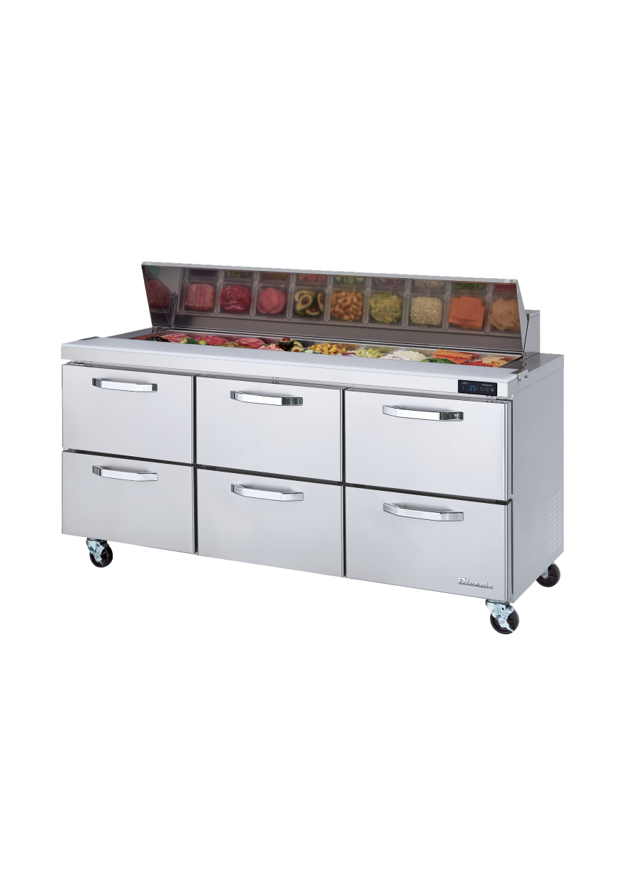 Blue Air BLPT72-D6-HC 72 inch sandwich prep table