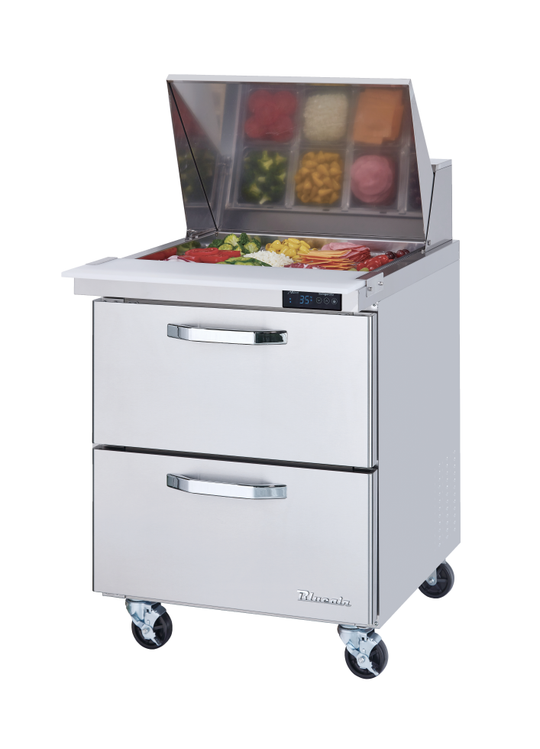Blue Air BLMT28-D2-HC 28 inch mega top sandwich prep table