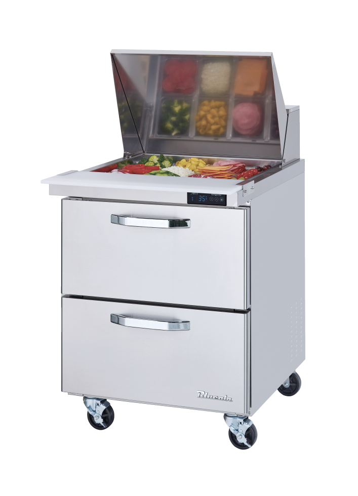 Blue Air BLMT28-D2-HC 28 inch mega top sandwich prep table