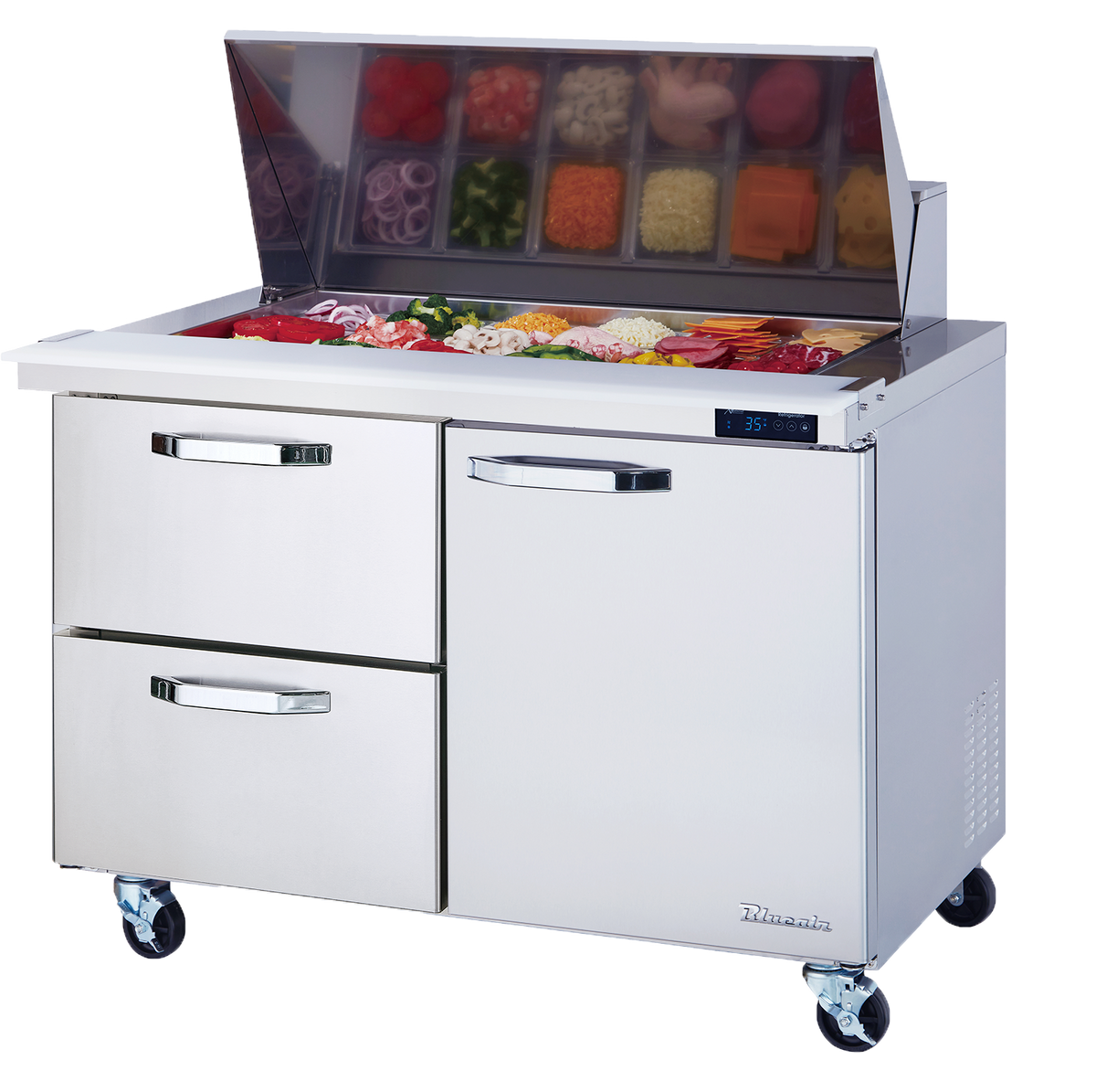 Blue Air BLMT48-D2L-HC 48 inch mega top sandwich prep table