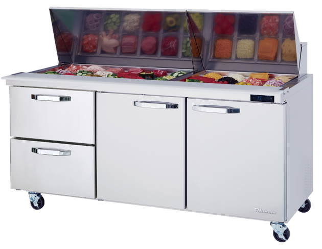 Blue Air BLMT72-D2L-HC 72 inch mega top sandwich prep table
