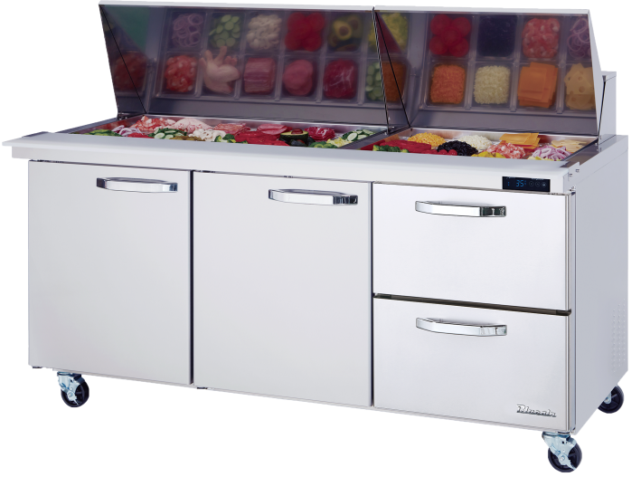 Blue Air BLMT72-D2R-HC 72 inch mega top sandwich prep table