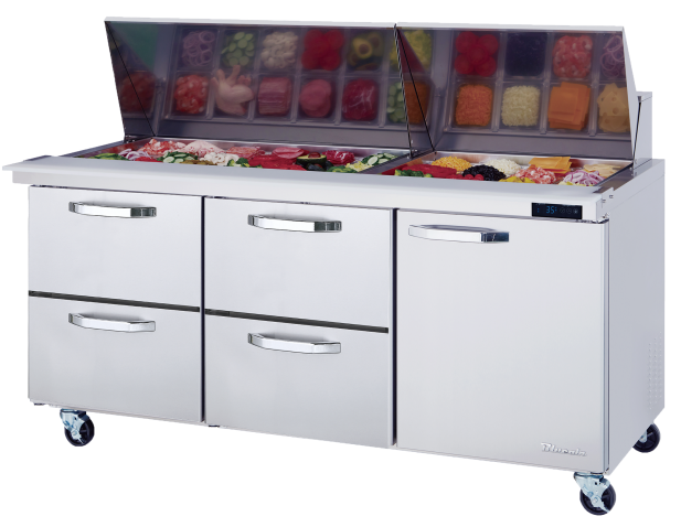 Blue Air BLMT72-D4LM-HC 72 inch mega top sandwich prep table