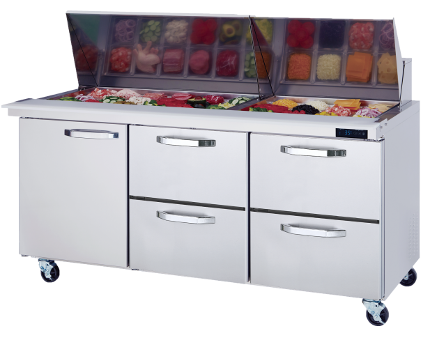 Blue Air BLMT72-D4RM-HC 72 inch mega top sandwich prep table
