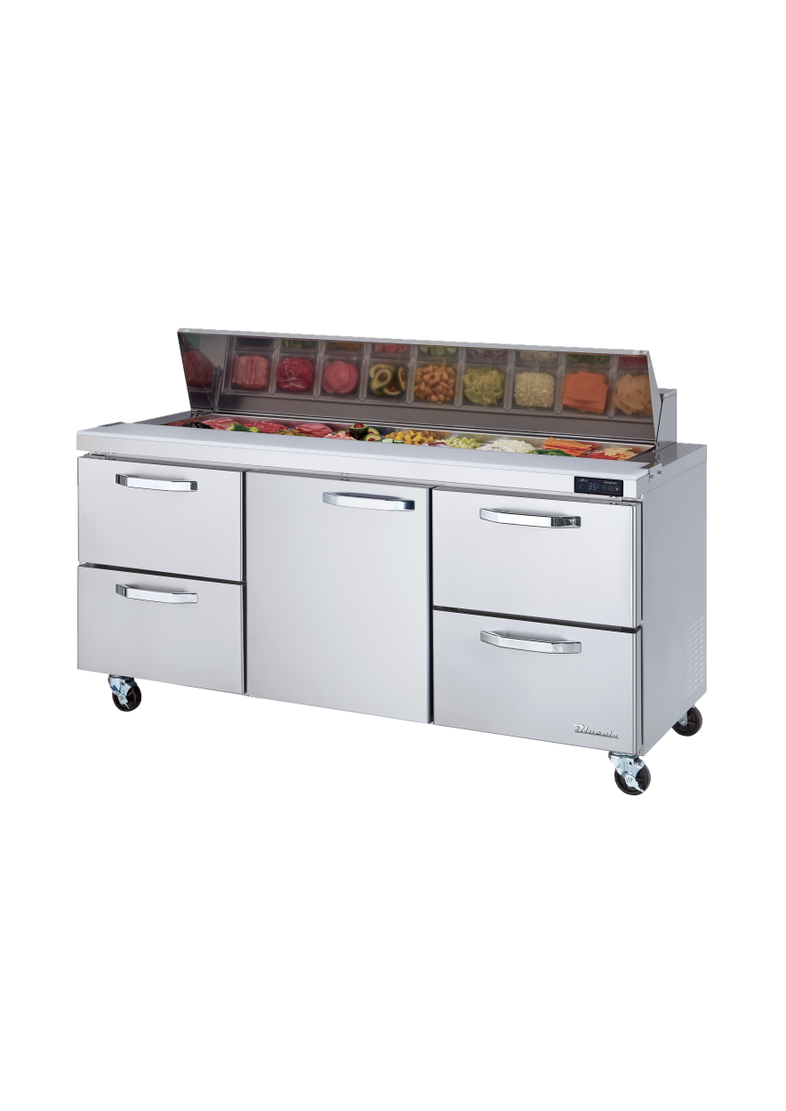 Blue Air BLPT72-D4RL-HC 72 inch sandwich prep table