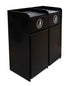 Omcan 48220 black double trash receptacle for two 36 gallon bins