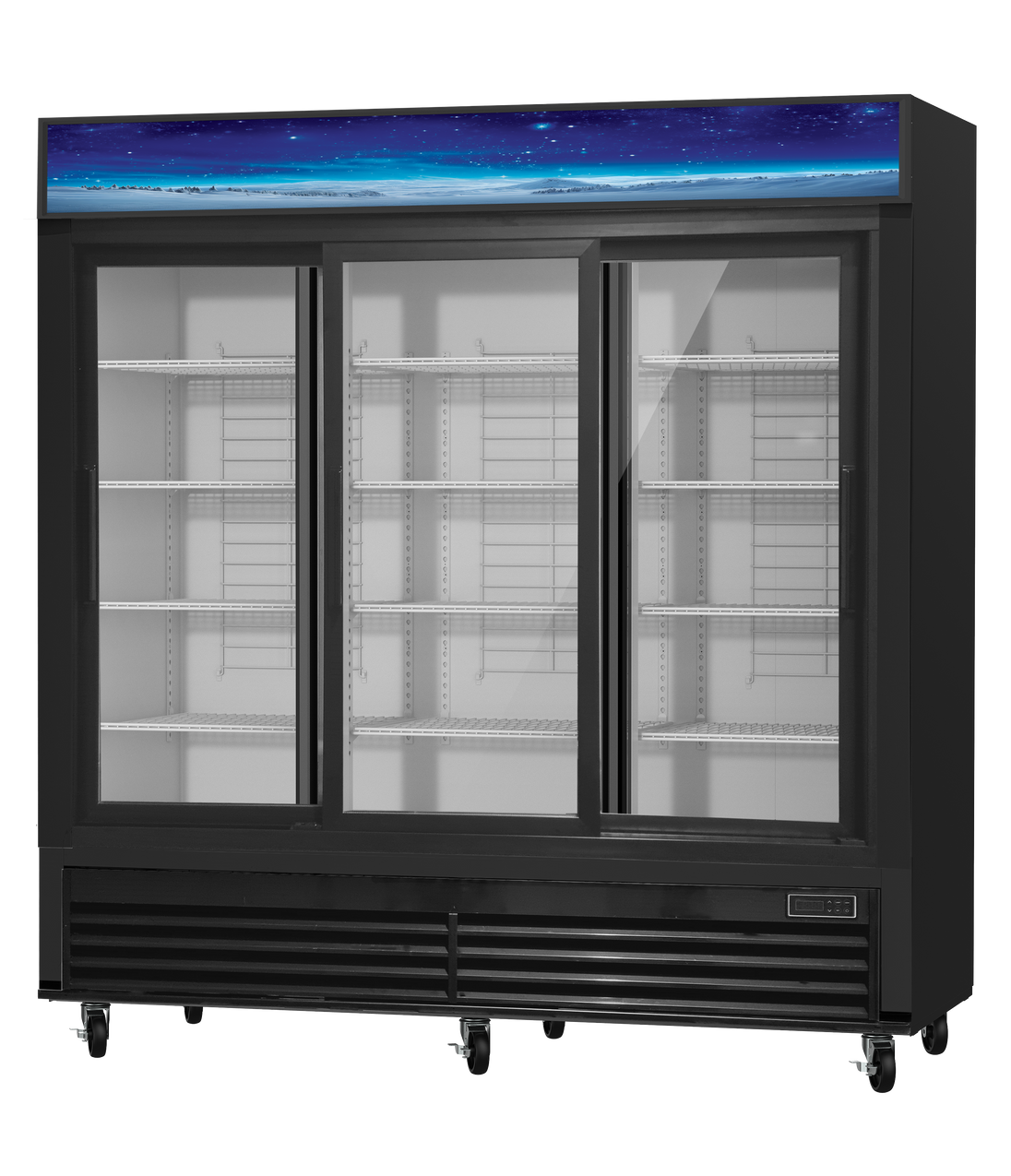Blue Air BGM69SLB-HC glass door merchandiser refrigerator