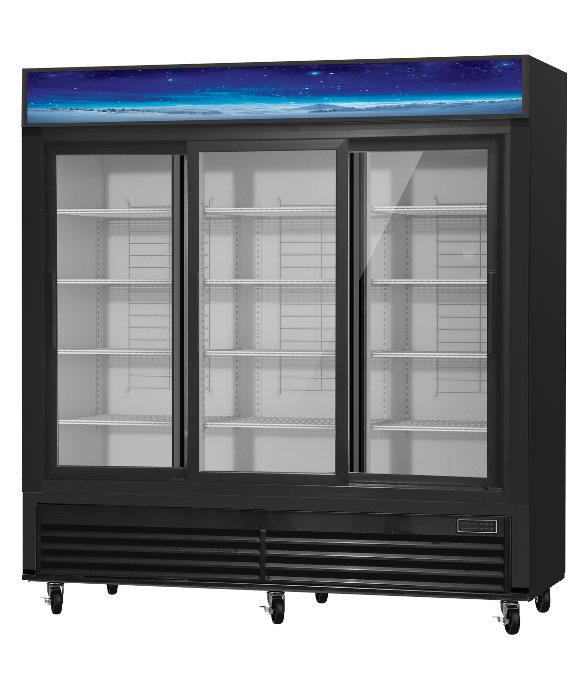 Blue Air BGM69SLB-HC glass door merchandiser refrigerator