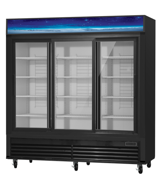 Blue Air BGM69SLB-HC glass door merchandiser refrigerator