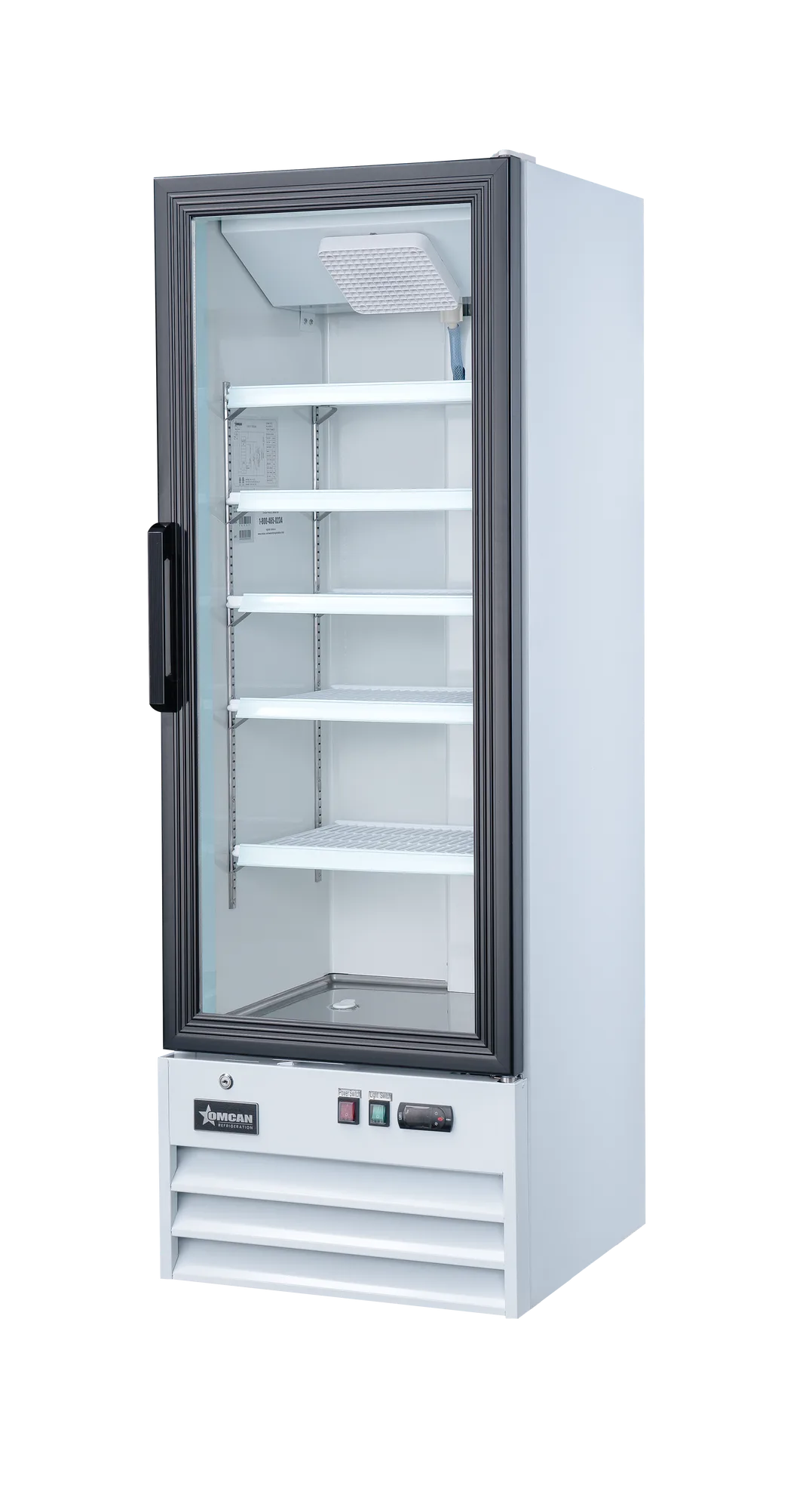 Omcan RE-CN-0009-HC 22 inch one glass door merchandiser refrigerator in white