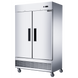 Dukers D47EF two door reach-in freezer shown from an angle