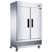 Dukers D47EF shallow depth two solid door reach-in freezer, stainless steel