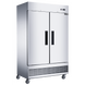 Dukers D47EF shallow depth two solid door reach-in freezer, stainless steel
