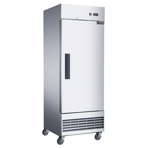 Dukers D28EF shallow depth single solid door reach-in freezer, stainless steel