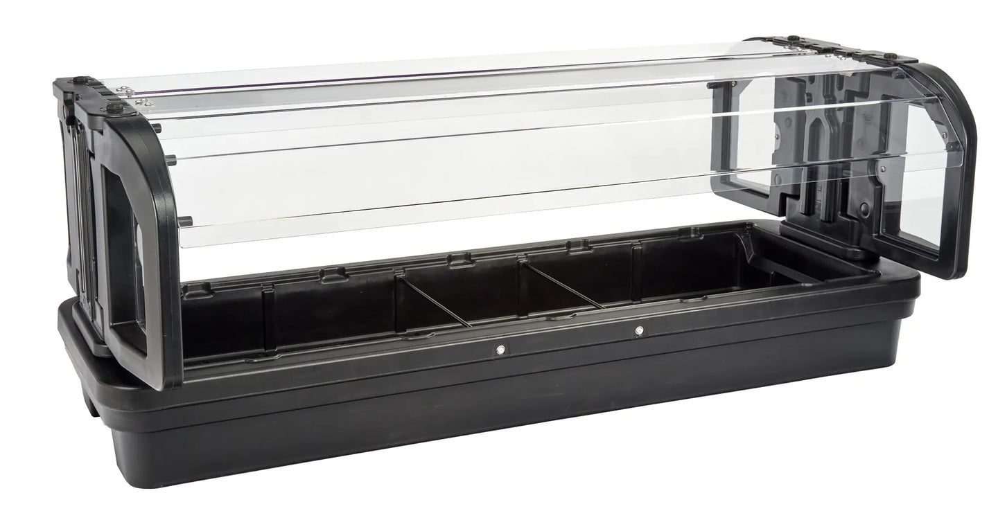 Cambro 6TTFSBSG110 tabletop food bar with sneeze guard black