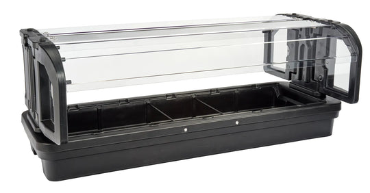 Cambro 6TTFSBSG110 tabletop food bar with sneeze guard black