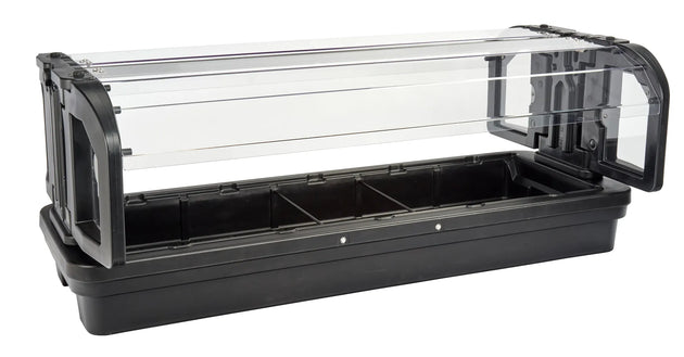 Cambro 6TTFSBSG110 tabletop food bar with sneeze guard black