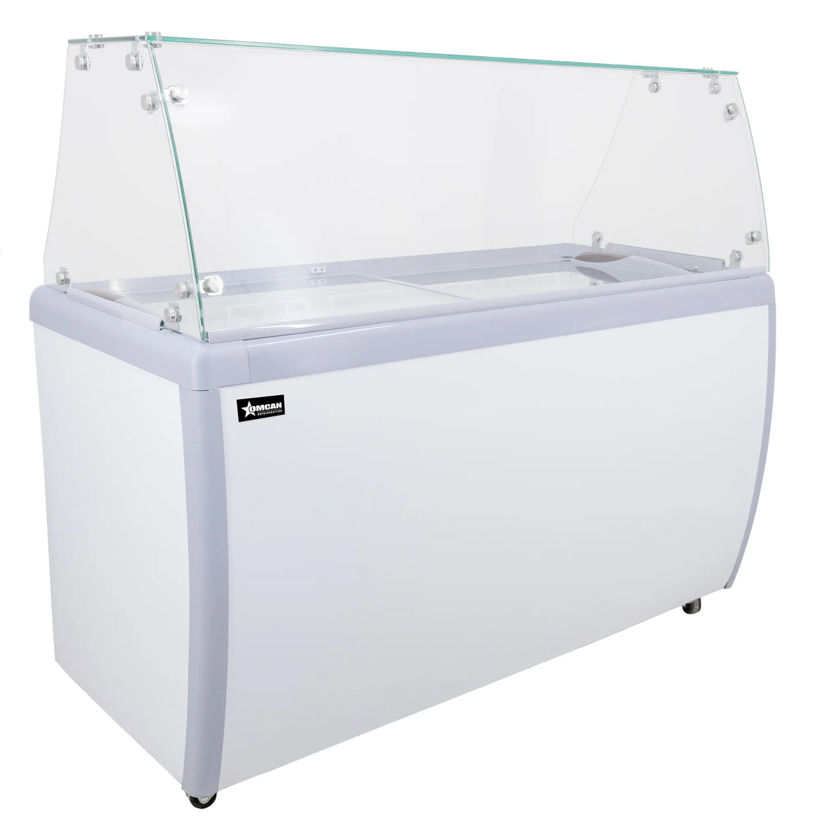Omcan FR-CN-0460-S ice cream dipping freezer detail view