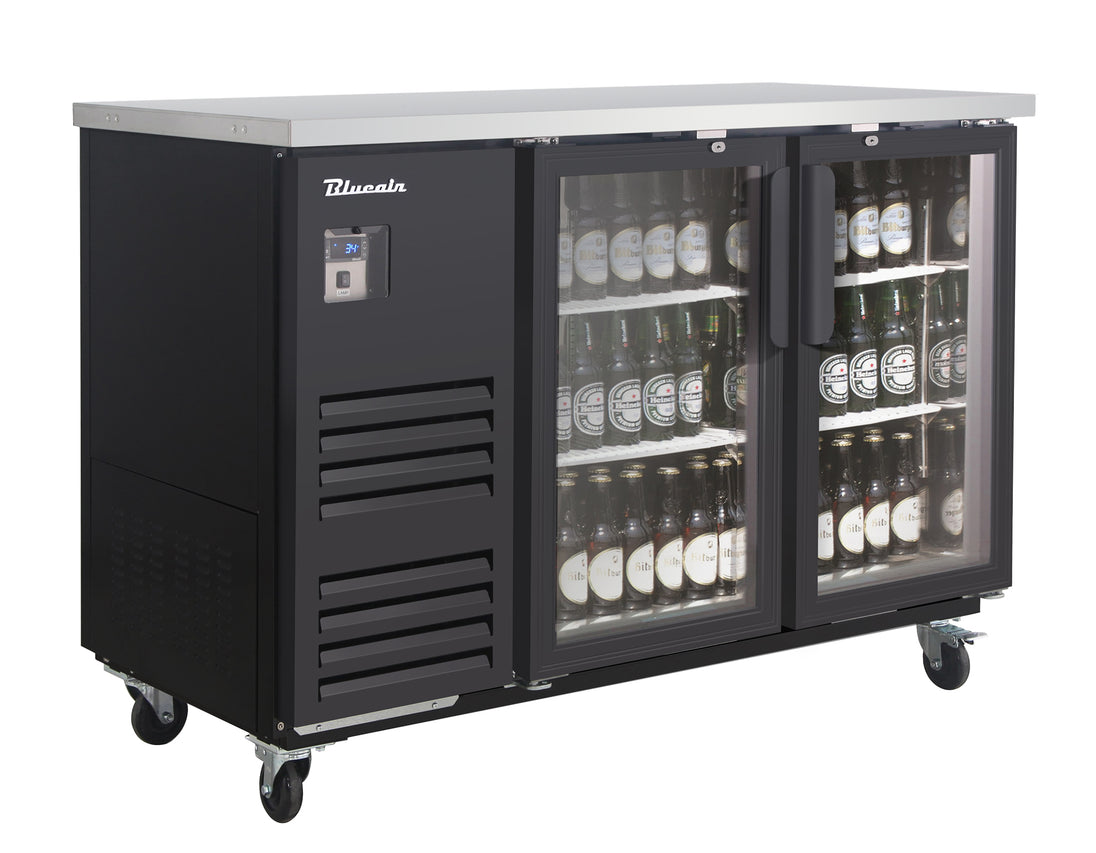 Blue Air BLBB59-2BG-HC 59 inch back bar cooler black