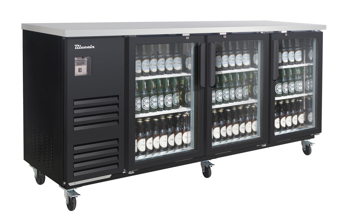 Blue Air BLBB90-4BG-HC 90 inch back bar cooler black